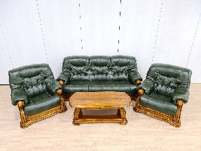 Sofas de Piel Rusticos color Verde 