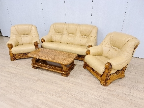 Sofas de piel Rusticos color Crema 