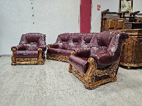 Sofas  de Piel Rusticos Burdeos