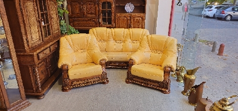 Sofas de piel Amarillos Rusticos